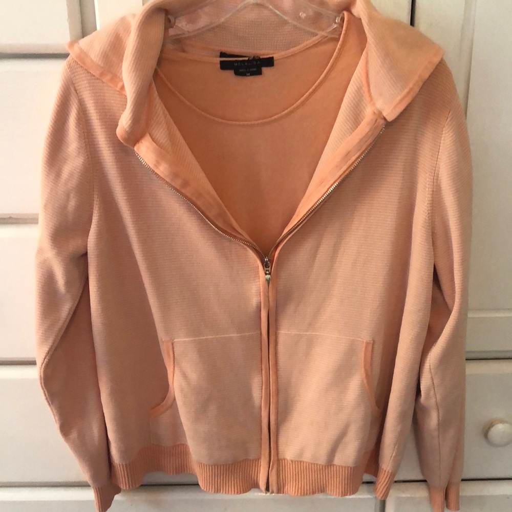 2-pc knit jacket and short sleeved knit tee